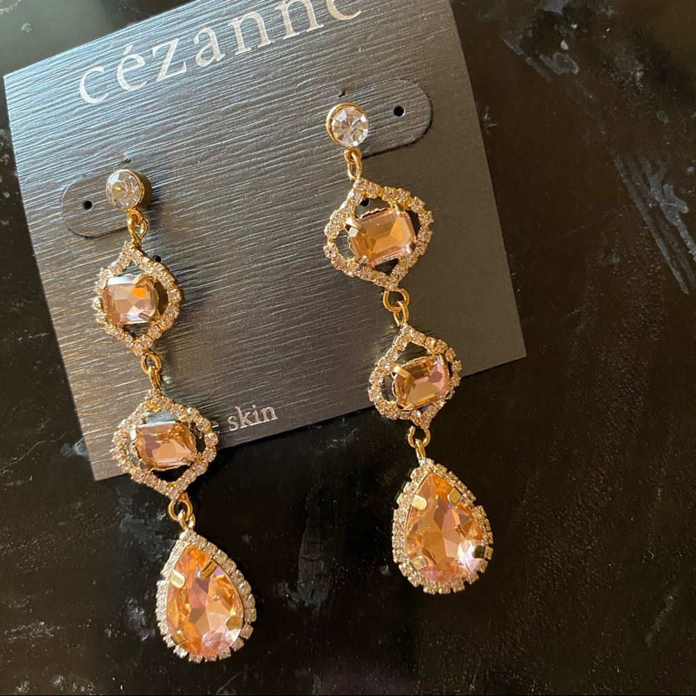 CEZANNE Gold Blush Sensitive Skin Earrings NWT